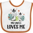 thumbnail image 3 of Inktastic Zebra My Uncle Loves Me Boys or Girls Baby Bib, 3 of 4