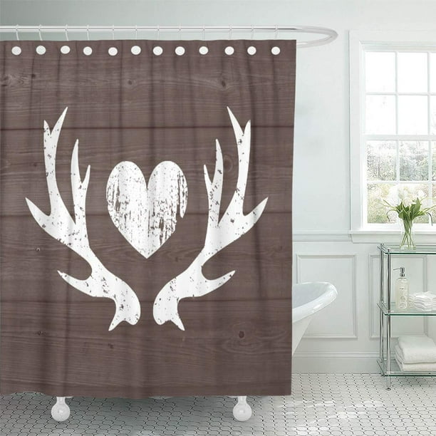 CYNLON Vintage Rustic Hunting Deer Antler Round Wedding Wood Country