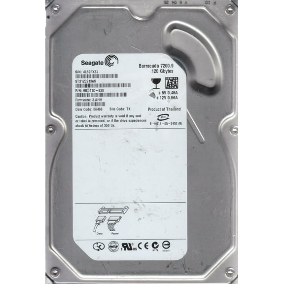 ST3120213AS, 4LS, TK, PN 9LD11C-620, FW 3.AHH, Seagate 120GB SATA 3.5 Hard Drive