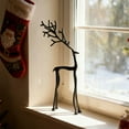 thumbnail image 4 of Metal Reindeer Christmas Decor – Set of 2 Black Metal Reindeer Figurines, Modern Holiday Decorations for Home, Mantel, Living Room & Office, Elegant Black Reindeer Christmas Decoration, 4 of 6