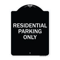 SignMission Designer Series Sign - Reserved Parking Sign Residential Parking Only | Black & White 18" x 24" Heavy-Gauge Aluminum Architectural Sign | Made in the USA