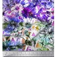 thumbnail image 1 of Soimoi Purple Cotton Cambric Fabric Triangle & Floral Print Fabric by The Yard 42 Inch Wide, 1 of 1