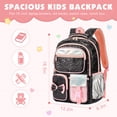 thumbnail image 2 of DAKIMOE School Backpack for Teens Cute Girlish Middle High School Bookbag Large Capacity Lightweight Waterproof Daypack for College Students, Black and Pink, 2 of 7