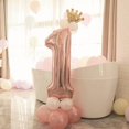 thumbnail image 2 of Large Standing Number Balloon Set | Rose Gold Metallic Number 1 110cm, 2 of 2