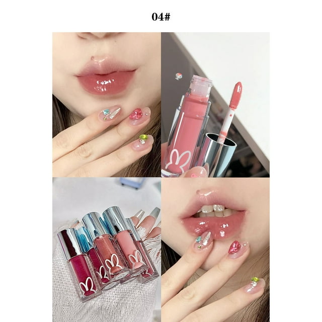 Pisexur Belleza Maquillaje Brillo de labios Water Gloss Glass Mirror/Brillo de labios Lápiz labial natural de baja saturaciónpara mujeres y hombres