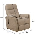 thumbnail image 3 of Fauteuil Inclinable en Tissu avec Port USB en Tan, 3 of 13
