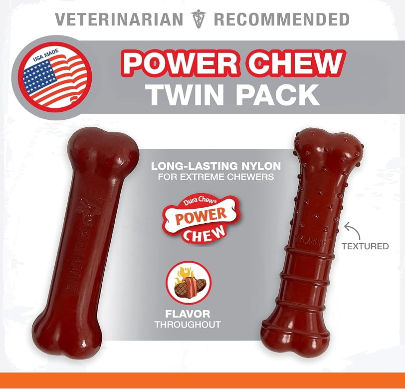 Nylabone Power Chew Basted Blast Chew Bone Bacon and Steak Flavor Small/Regular [New Dog Supplies, Dog Chew Toys, Nylabone, Dog Supplies] 2 count