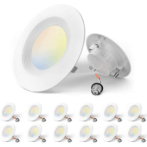 Amico 4 inch 3CCT LED Recessed Lighting 12 Pack, Dimmable, Damp Rated