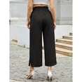 thumbnail image 4 of Women's Wide Leg Pants Elastic High Waisted Palazzo Pants With Pockets Tie Casual Summer Pants, 4 of 5