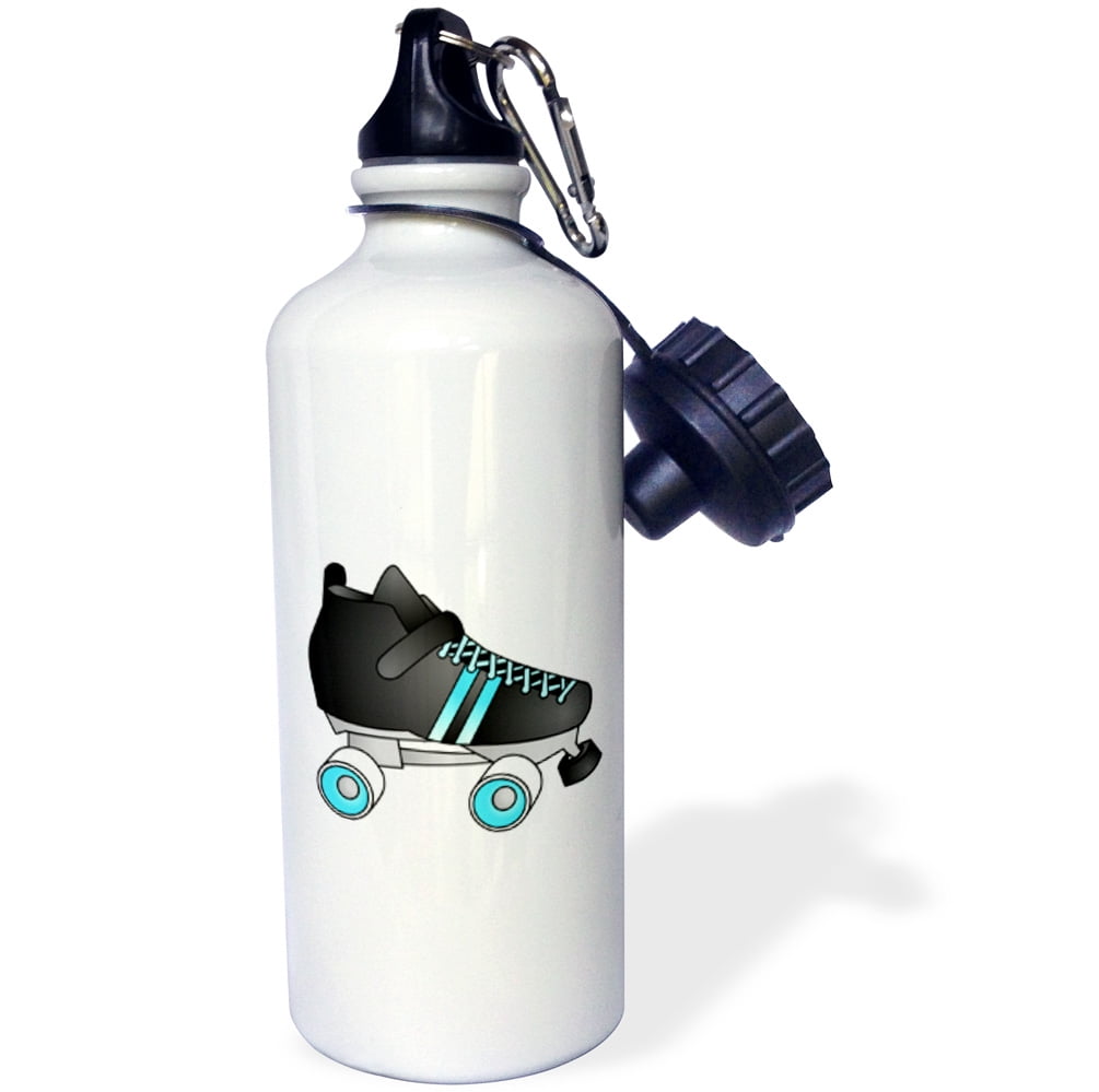 3dRose Skating Gifts Black and Blue Roller Skate, Sports Water Bottle, 21oz by 3dRose