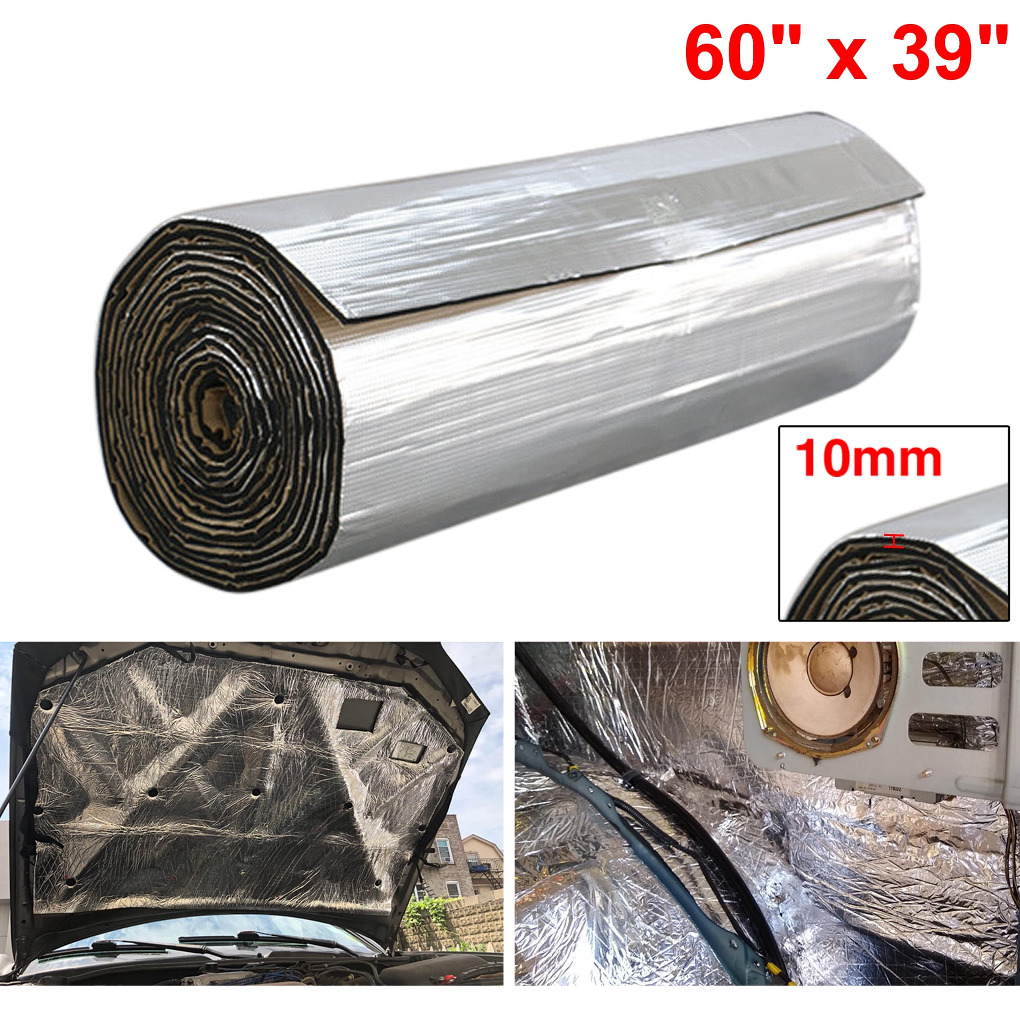 10mm Car Door Firewall Heat Sound Deadener Insulation Deadening Mat 60