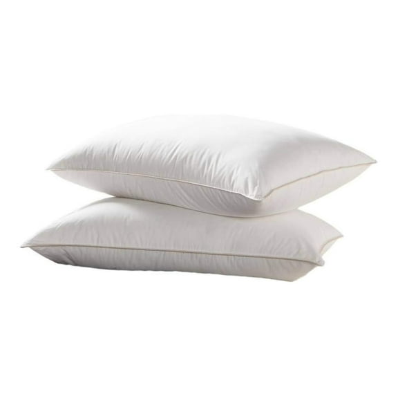 Goose Down Pillow - 800 Thread Count Egyptian Cotton, Firm, King Size, Set of 2 King - Firm