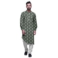 thumbnail image 2 of Atasi Mandarin Collar Printed Rayon Traditional Kurta For Men Casual Shirt, 2 of 6