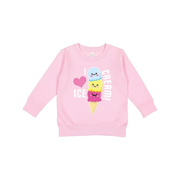 Inktastic I Love Ice Cream with Cute Ice Cream Cone Toddler Sweatshirt