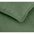thumbnail image 6 of Chezmoi Collection Madrid Herringbone Geometric Solid Cotton Lightweight Quilt, 3-Piece Quilt Set, King, Sage Green, 6 of 9