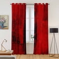 thumbnail image 2 of Red Kitchen Curtains 96 Inch Length, Retro Oil Painting Modern Abstract Art Aesthetics Grommet Top Bedroom Living Room Curtains, Light Filtering Cafe Curtain Drapes 2 Panels Set 104''x96'', 2 of 9