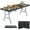 6FT Black, variant on Folding Table 8 Ft Heavy Duty Fold Up Camping Working Table Indoor Outdoor Plastic Utility Party Dining Table Easy to Assemble with Lock Function White