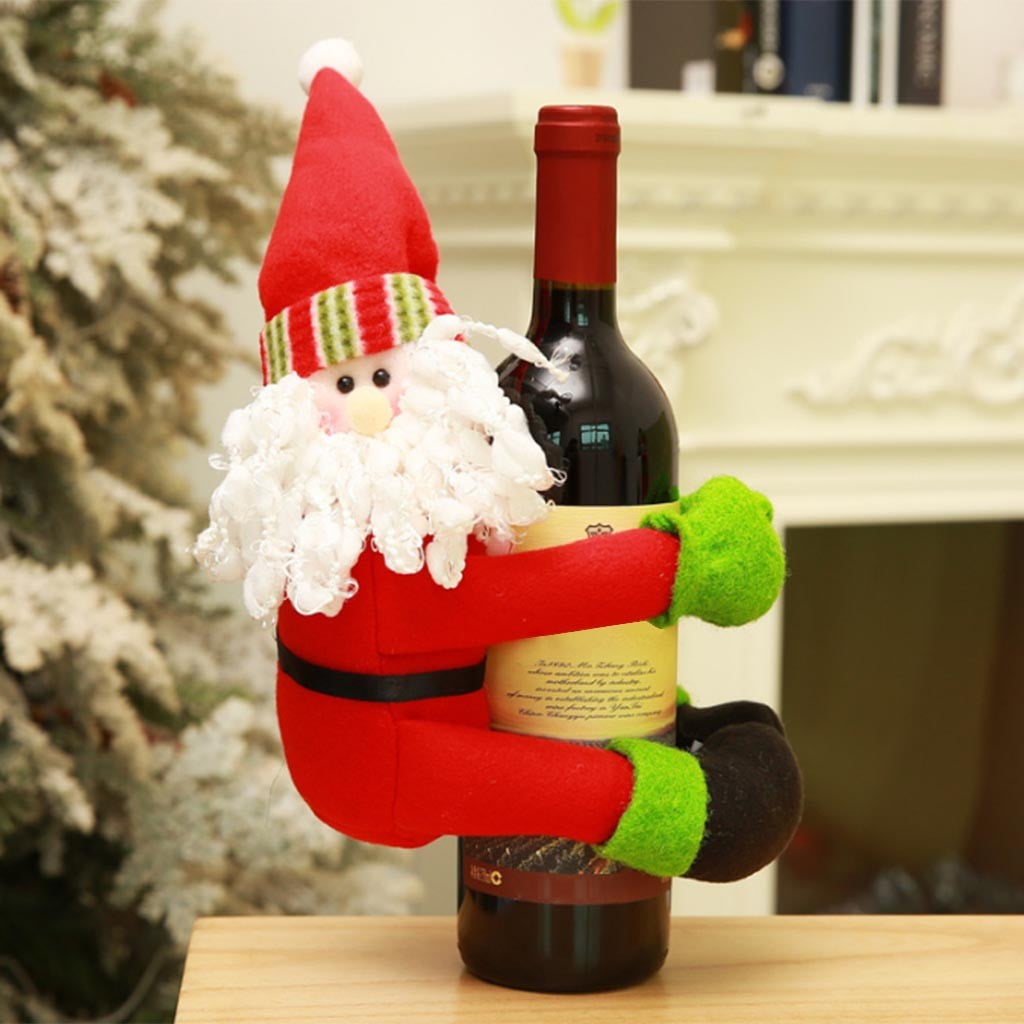 Tailored Santa Claus Snowman Large Bottle Set Wine Bottle Holder ...