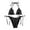 Black, variant on EYNMVR Women's Two Piece Metallic Triangle Bikini Set String Tie Side Swimsuit