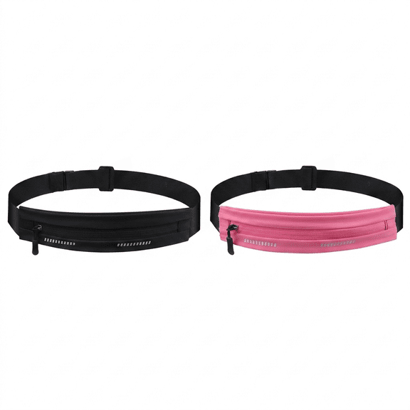 ROSEXIXI Running Belt 2 Pack Waterproof Running Fanny Pack Slim Reflective Invisible Phone Pouch Adjustable Breathable Gym Workout Bag For Men Women Hiking Marathon