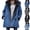 Light Blue, variant on Women's Mid Long Hooded Denim Jacket, Sherpa Lined with Horn Toggle Buttons for Fall Winter S‑3XL