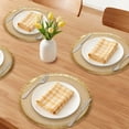 thumbnail image 2 of Unique Bargains 6Pcs Round Woven Decor Indoor Outdoor Placemats Gold 15x15inch, 2 of 6