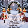 thumbnail image 4 of Hyknon 5 Pack Solar Christmas Pathway Lights, Warm LED Waterproof Outdoor Stake Lights with Auto On Dusk, Wire Free Garden Ground Lamps for Yard Walkway Holiday Decor, 4 of 6