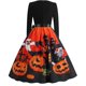 thumbnail image 3 of Vestidos de otoño para mujer Disfraz de Halloween con estampado de murciélago de calabaza L, 3 of 4