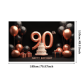 thumbnail image 3 of 90th Birthday Themed Decorative Backdrop Banner for Party Celebrations Photography Props Birthday Decoration Supplies Party Background Decor Happy Birthday Party, 3 of 4