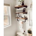 thumbnail image 3 of Industrial Pipe Shelves Wall Shelving Rustic Wood Shelf Storage Shelves 3 Tiers Wall Mount Pipe Design DIY Shelf Retro Wall Shelving (Black, 24" L), 3 of 6