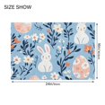 thumbnail image 4 of Yayeee Bath Rug for Bathroom Floor Non Slip Contour Fluffy Soft Absorbent Mat, 20"x24", Floral Easter Rabbits, 4 of 7
