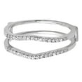 thumbnail image 3 of Dazzlingrock Collection 0.18 Carat (ctw) 18K Round Diamond Ladies Wedding Band Enhancer Guard Double Ring, White Gold, Size 8, 3 of 8