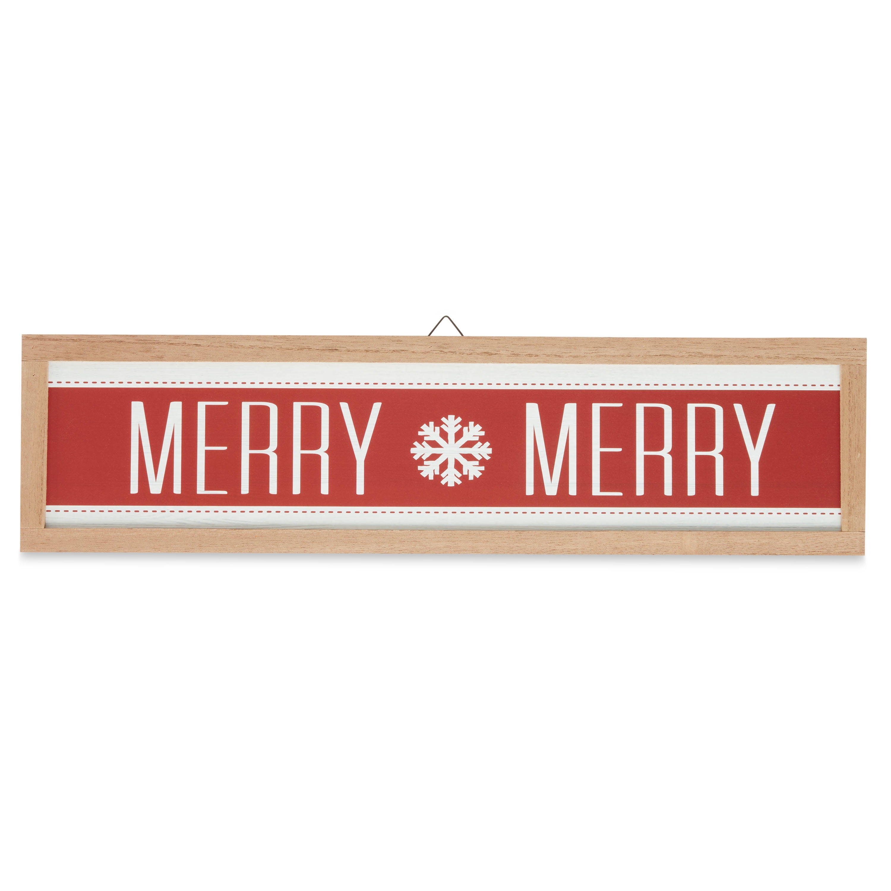 Holiday Time Red & White MDF Merry Merry Christmas Hanging Sign, 23"