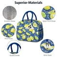 thumbnail image 4 of Lemon Print Lunch Box - Large Capacity Insulated Lunch Tote for Women, Leakproof & Splash-Proof Cooler Bag for Office, School (Vintage Lemon & Flowers Design), 4 of 5