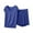 Blue, variant on Keeplus Womens Loungewear Sets Pajamas Plus Size 2 Piece Solid Color Pjs Set Loose Oversized Sleepwear Sleeveless T Shirts Shorts Casual Lounge Sets Outfits