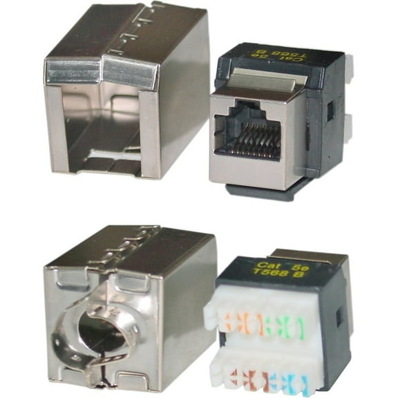 CableWholesale 310-520 Shielded Cat 5e Keystone Jack  RJ45 Female to 110 Punch Down  STP