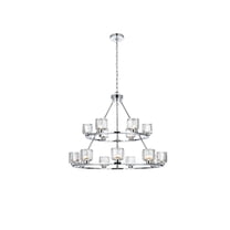 Elegant Lighting Cadence 36 Inch Two-Tier Chandelier In Chrome