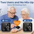 thumbnail image 4 of Automatic Wrist Blood Pressure Monitor, Rechargeable, Voice Broadcast ON/OFF, Large LCD Display, 2-User 300 Memory, Adjustable Cuff 5.3-7.7 inches, BP Machine for Home Travel Seniors, 4 of 10