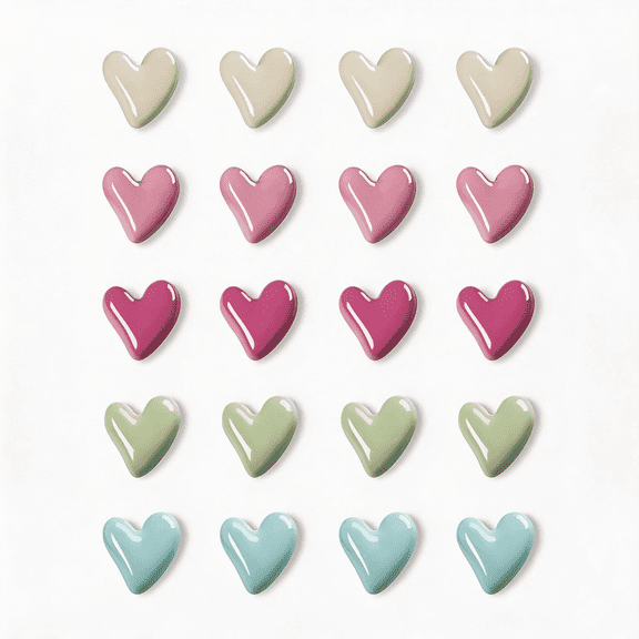 20 Pack Heart Shaped Fridge Magnets Colorful Decorative Refrigerator Magnets for Whiteboard Kitchen Office Classroom Locker
