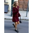 thumbnail image 5 of Womens 2 Piece Sweater Skirt Sets Long Sleeve Collared Button Cardigan Knit Mini Skirt Two Piece Angola Red M, 5 of 9