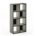 thumbnail image 1 of Furinno Armoire de Rangement Pelli Cubic, 4x2, Chêne Français Gris/noir, 18054GYW, 1 of 5