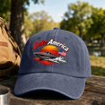 thumbnail image 6 of Vintage Baseball Cap for Men and Women,"Lake America" Washed Cotton Adjustable Dad Hat, Casual Curved Brim Unisex Hat for Travel and Outdoor Wear, 6 of 7