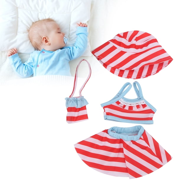 Ropa y accesorios para muñecas bebés de 46 cm trajes de baño para muñecas bebés de la serie Beach falda con tirantes blusas sombrero y bolsa de mensajero para muñecas ANGGREK Otros