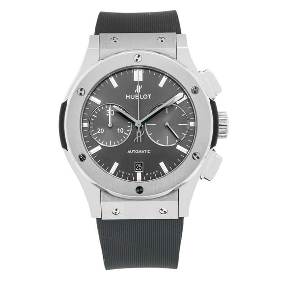 Pre-Owned Hublot Classic Fusion 521.NX.7071.LR 45MM Silver Dial With Rubber Bracelet
