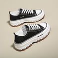 thumbnail image 2 of Women Platform Canvas Sneakers Lace Up Casual Thick Sole Casual Shoes, 2 of 7