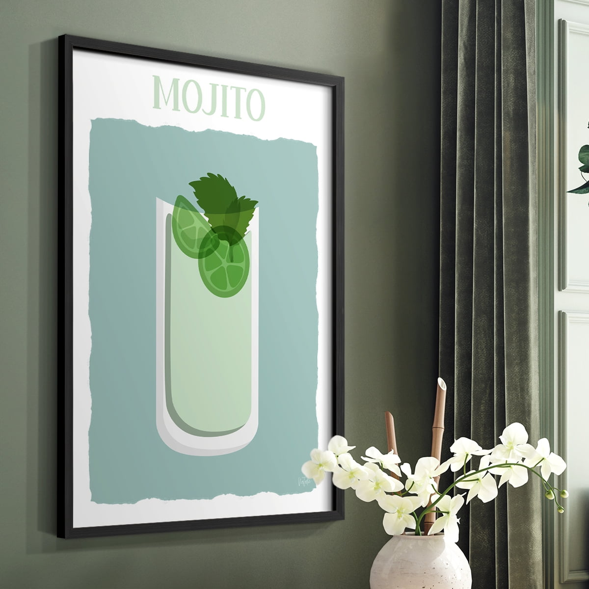 Mojito in Black Solid Wood 11 x 14 Framed Print