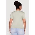 thumbnail image 4 of Women's Plus Size Metallic Detail Keyhole Top, 4 of 4