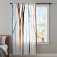 thumbnail image 4 of Blue Brown Tree Sheer Curtains 63 Inches Long, Watercolor Forest Art Light Filering Curtains, Breathable Simi Curtain Privacy Drapes for Living Room Bedroom Lightweight Window Treatment, 4 of 9