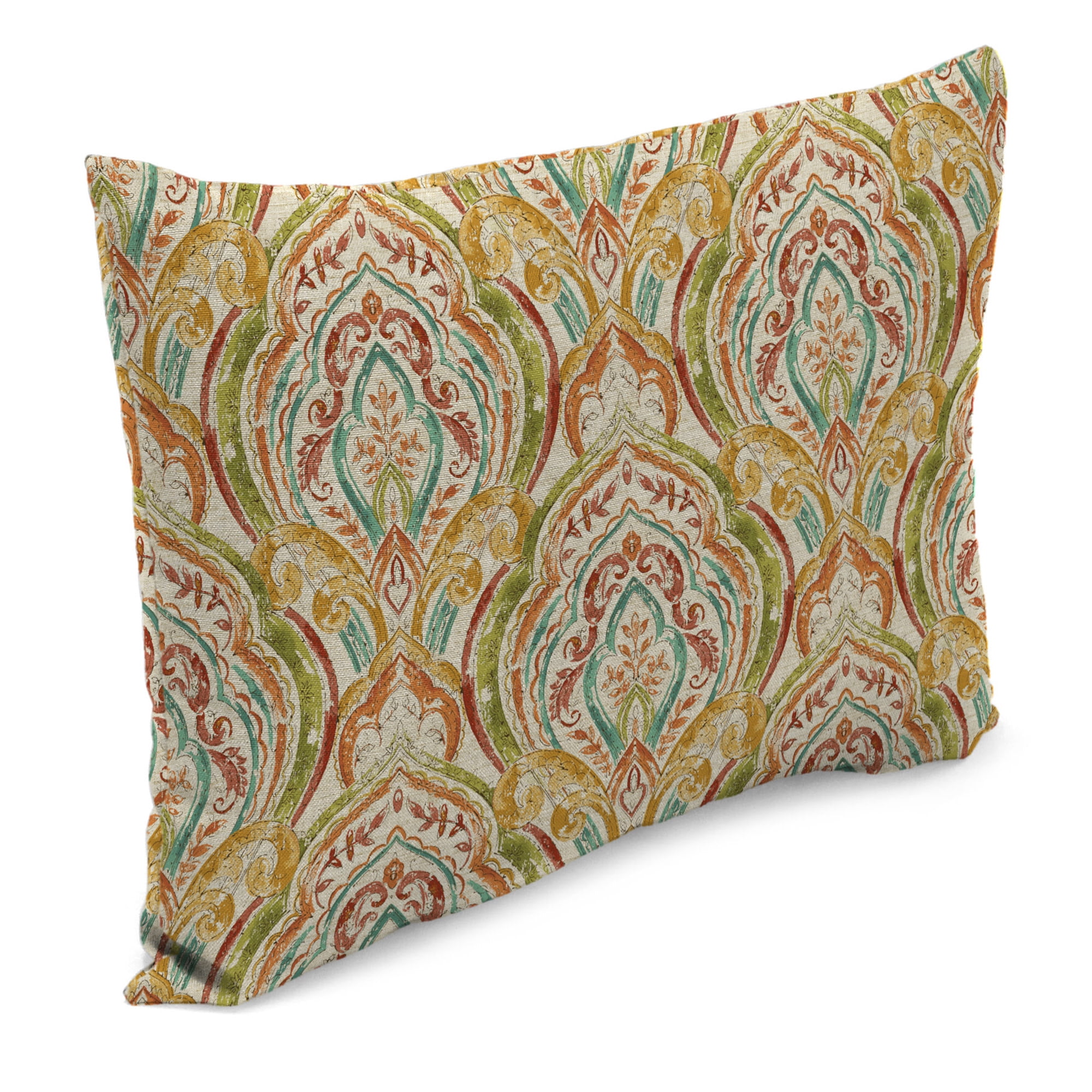 Jordan Manufacturing 13" x 20" Avaco Opal Multicolor Damask Rectangular Outdoor Lumbar Throw Pillow (2 Pack)