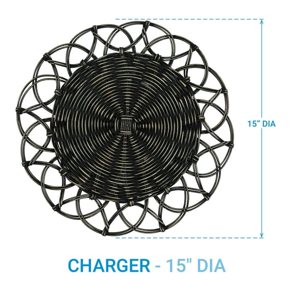 Split P Black Mya Charger Set of 4